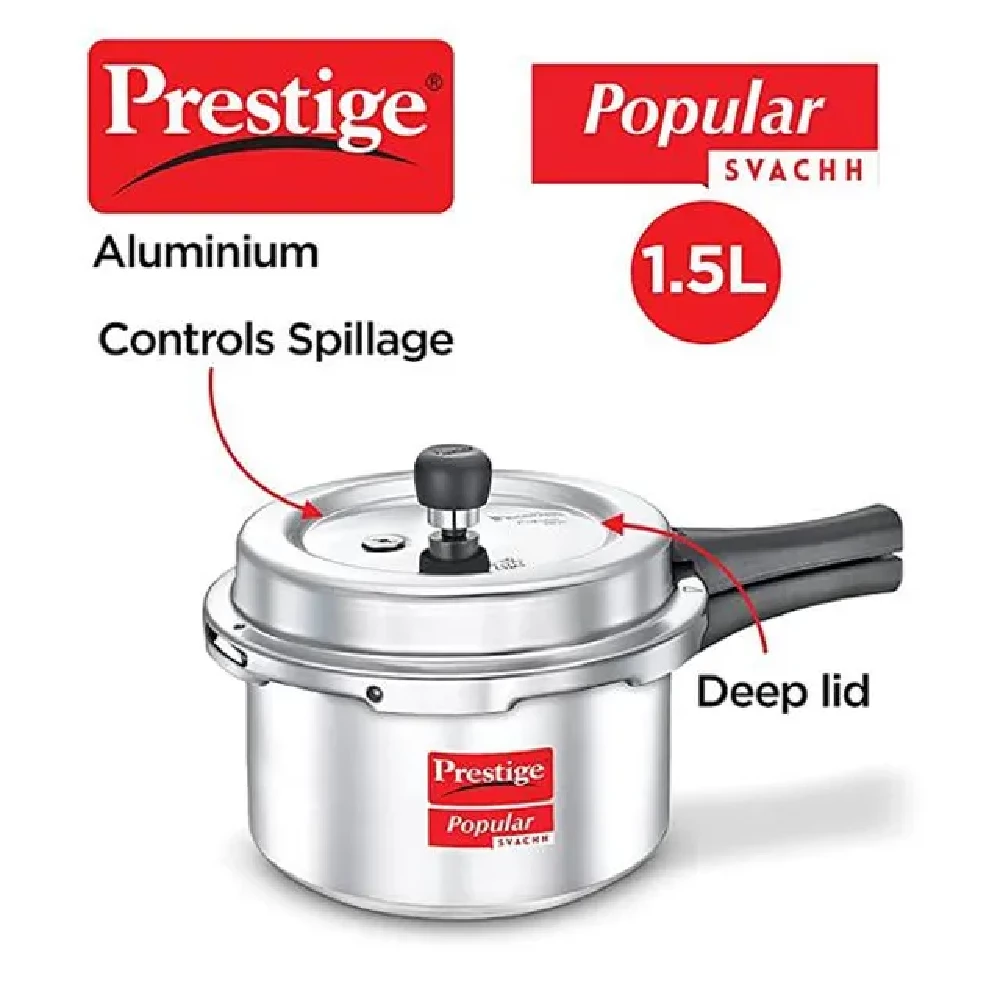 Prestige Popular Svachh Aluminium Outer Lid Pressure Cooker, 1.5 L-3.webp